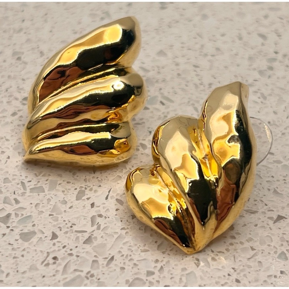Vintage Chunky Park Lane  gold plated statement runway earrings